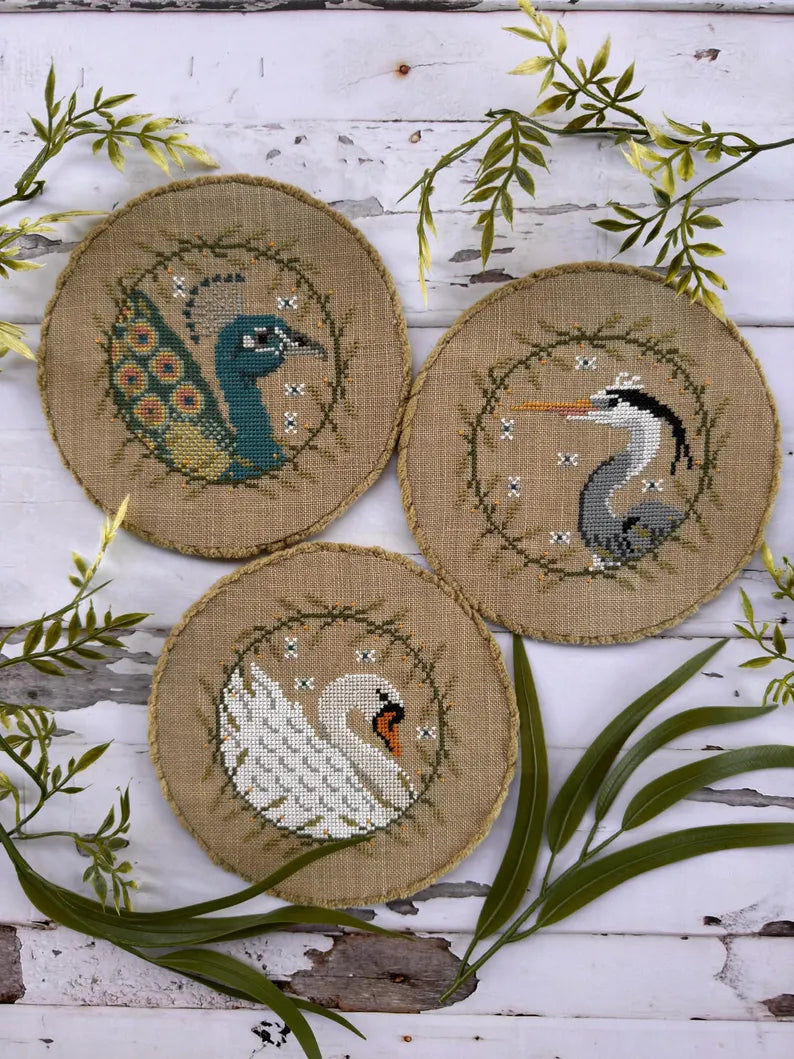 Elegant Birds Trio - Cross Stitch Pattern