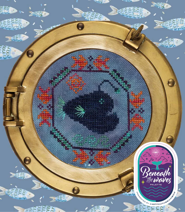 Quirky Quaker Anglerfish  - Cross Stitch Pattern