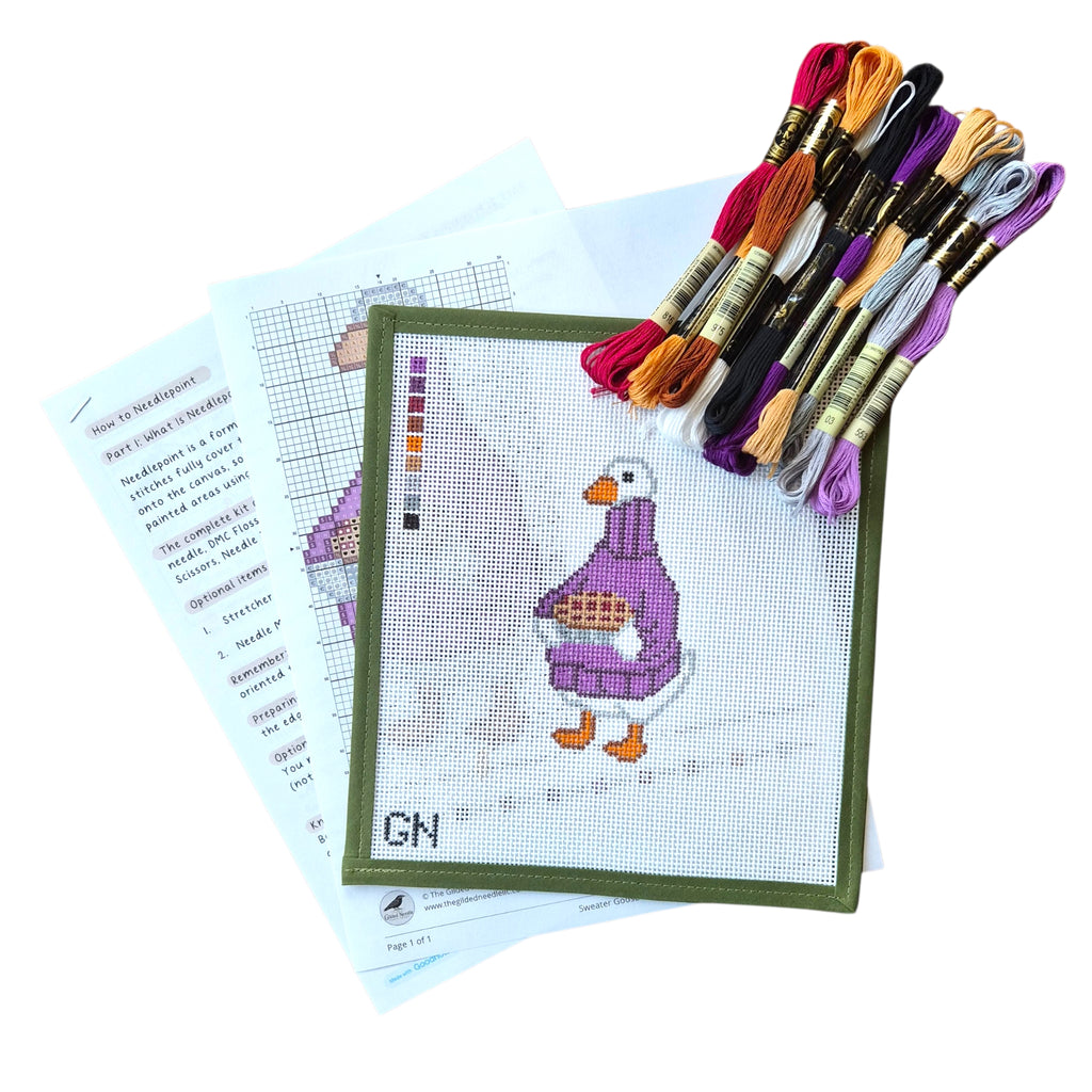 Sweater Goose Needlepoint Kit