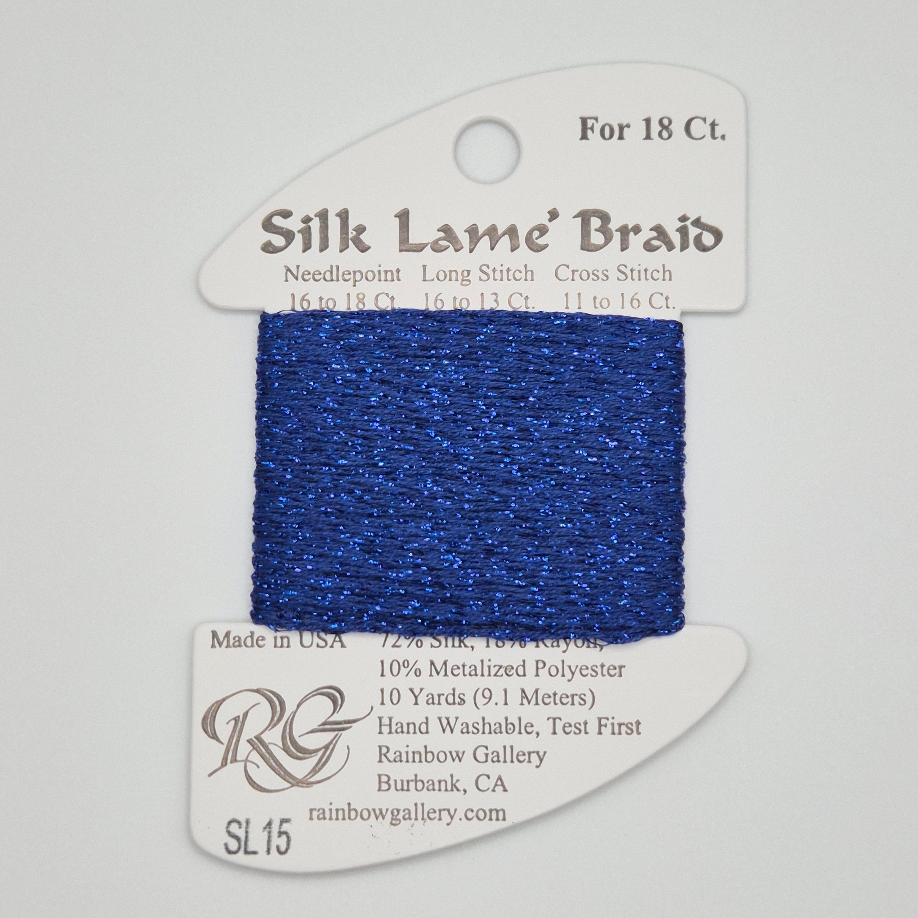 Silk Lamé Braid SL15 Dark Blue