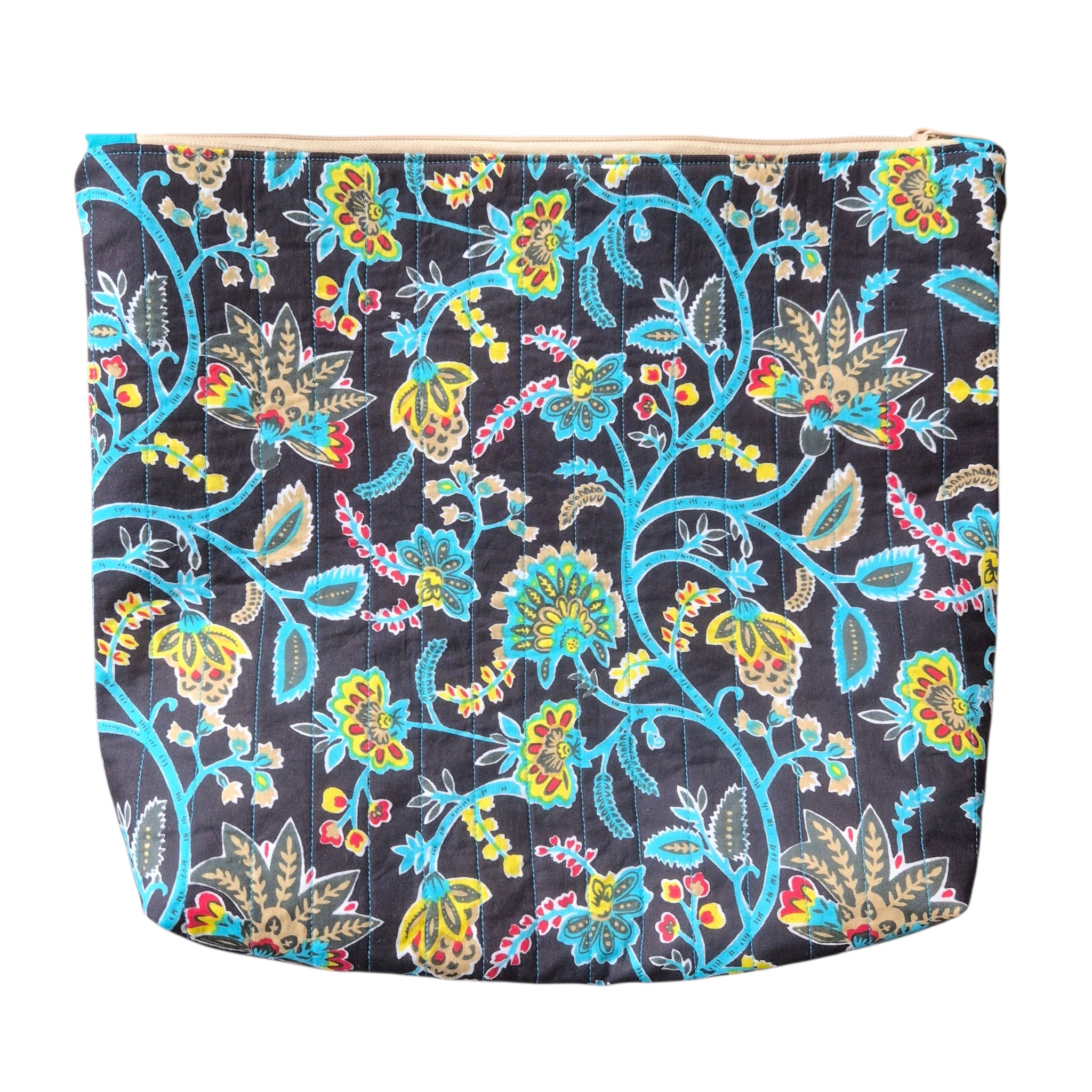 Floral Blue/Black XL Project Bag
