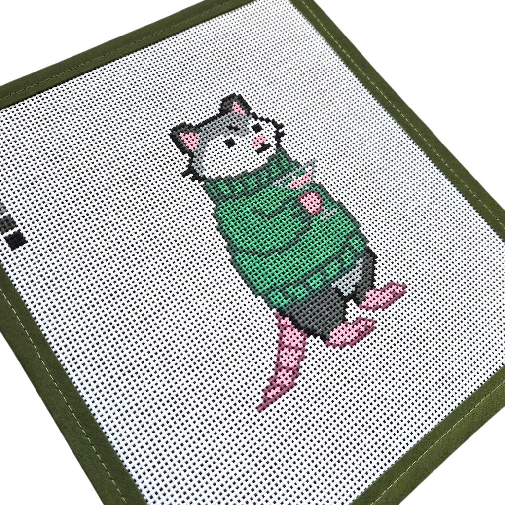 Sweater Opossum Needlepoint Kit