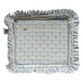 Blue Scallop Floral Ruffle Carryall Project Bag