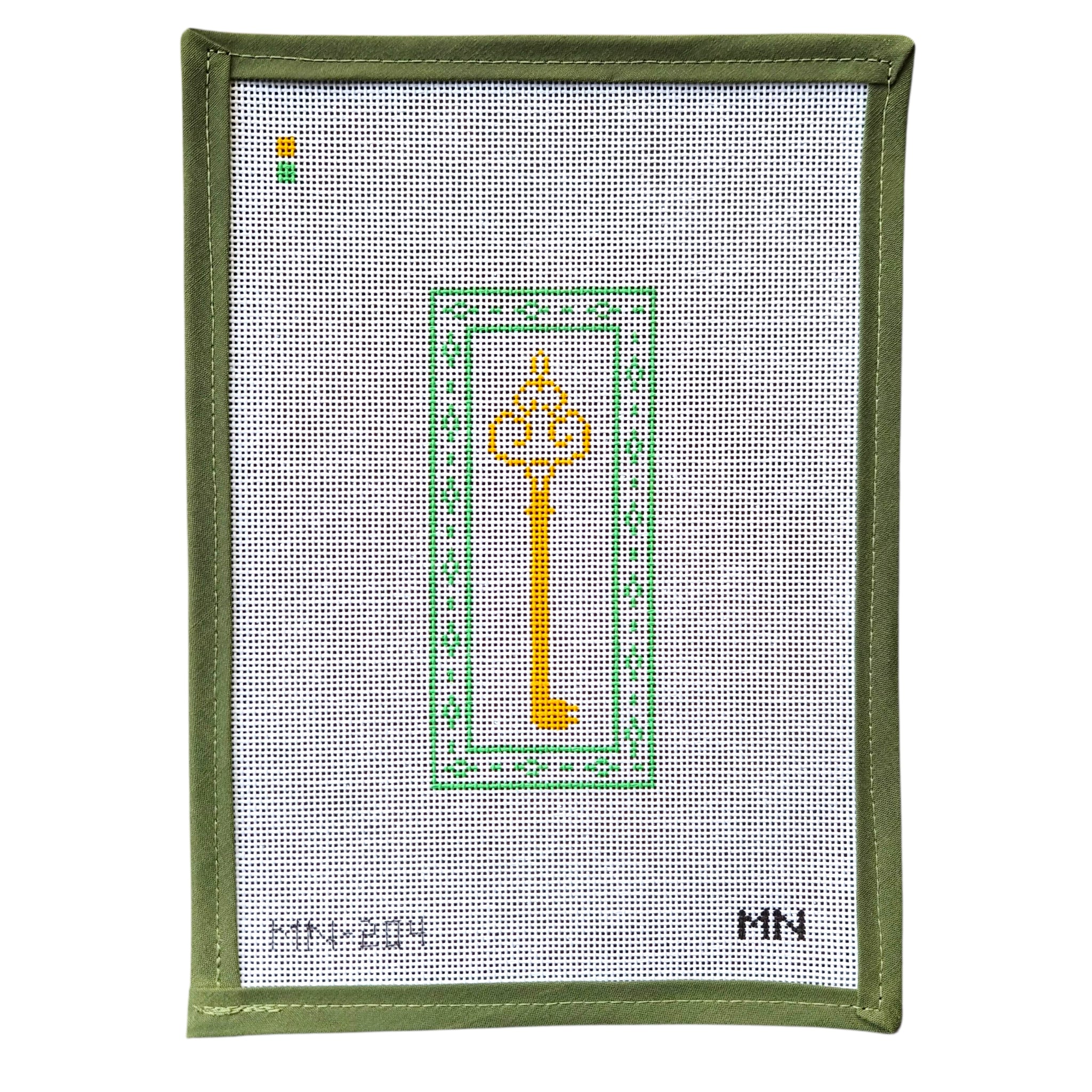 Green Border Key - Magnolia Needlepoint