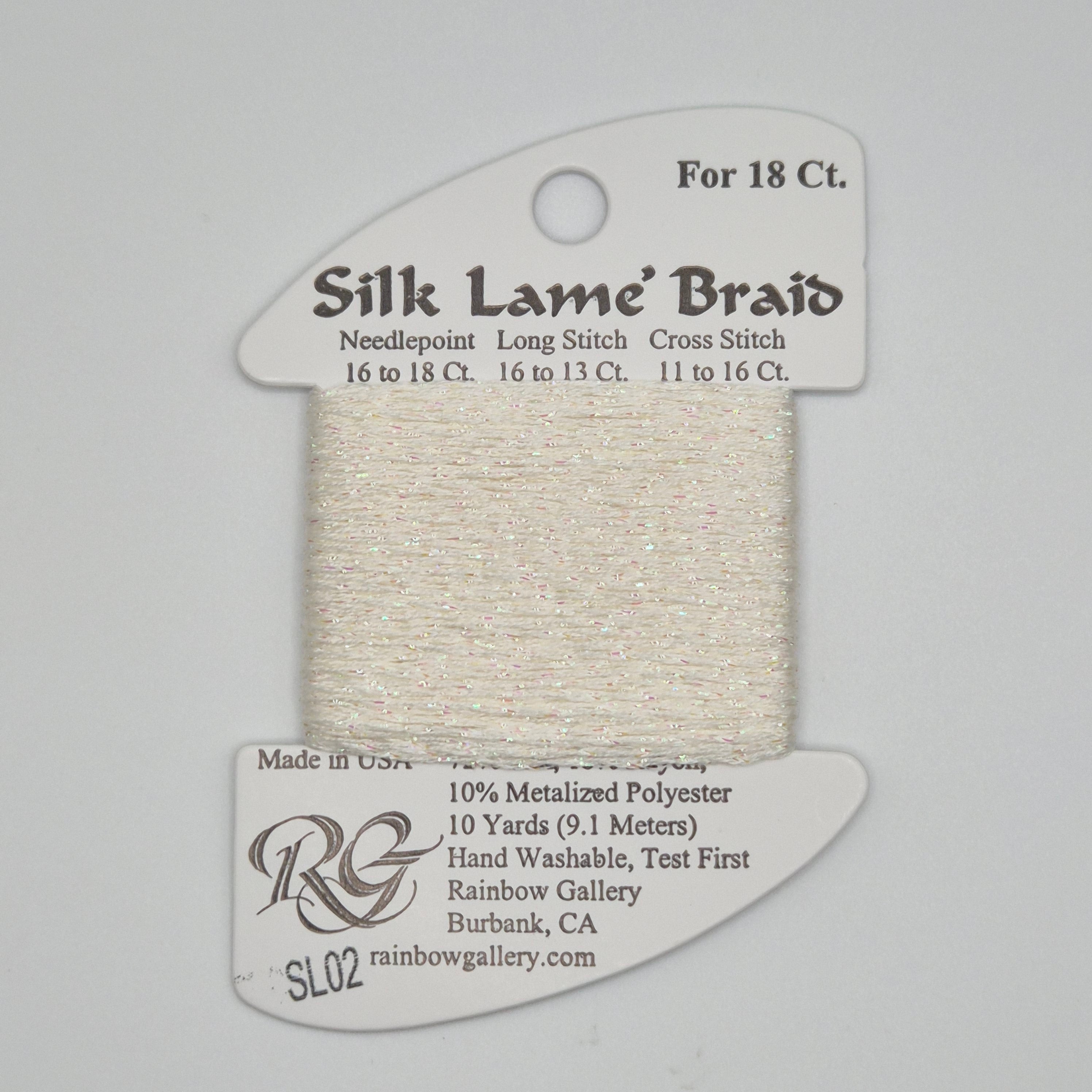 Silk Lamé Braid SL02 White