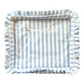 Light Blue Stripe Ruffle Carryall Project Bag