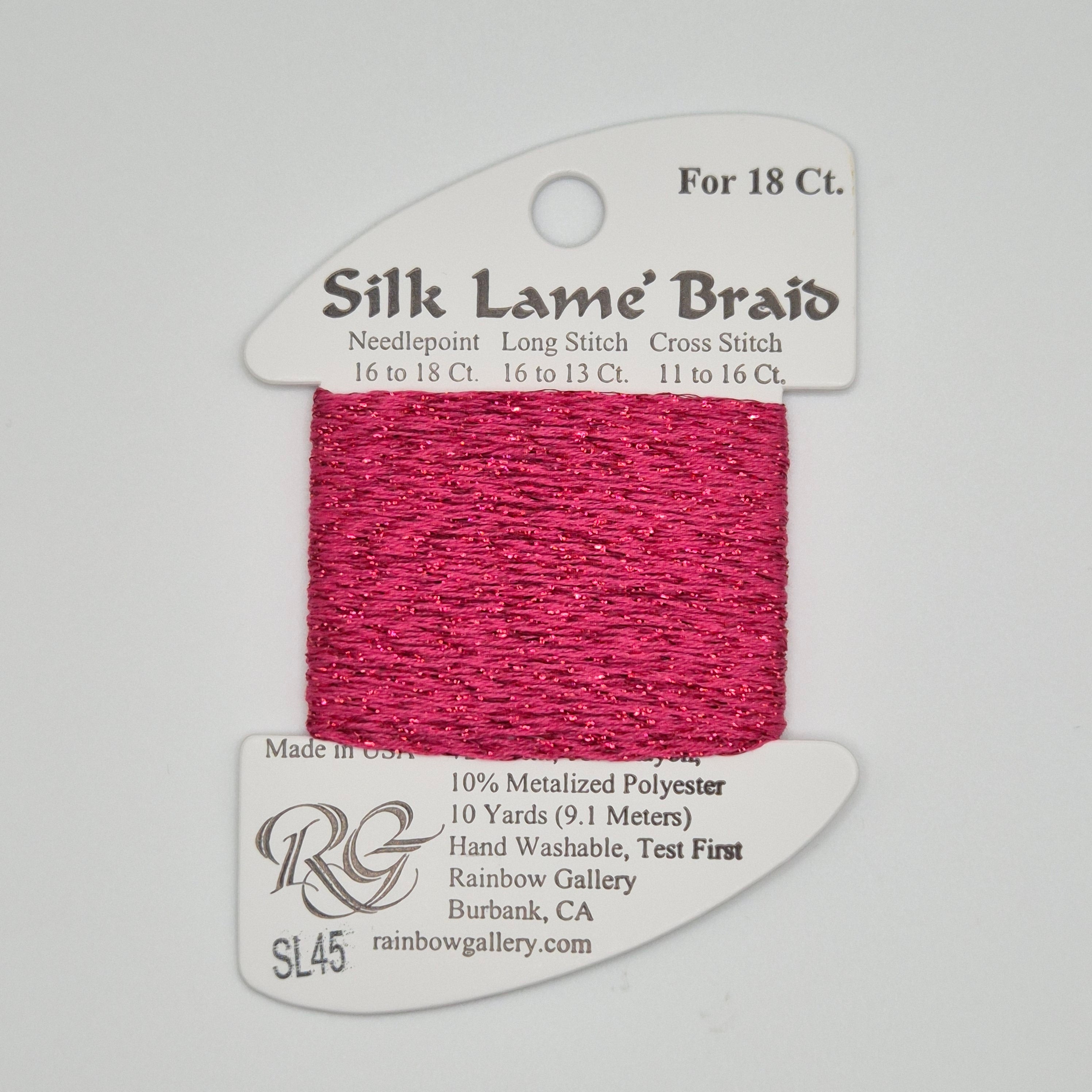 Silk Lamé Braid SL45 Deep Rose
